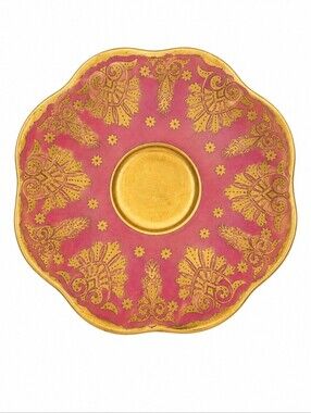 Antique COALPORT 1915 Gold Encrusted Pink Replacement Saucer #14E15